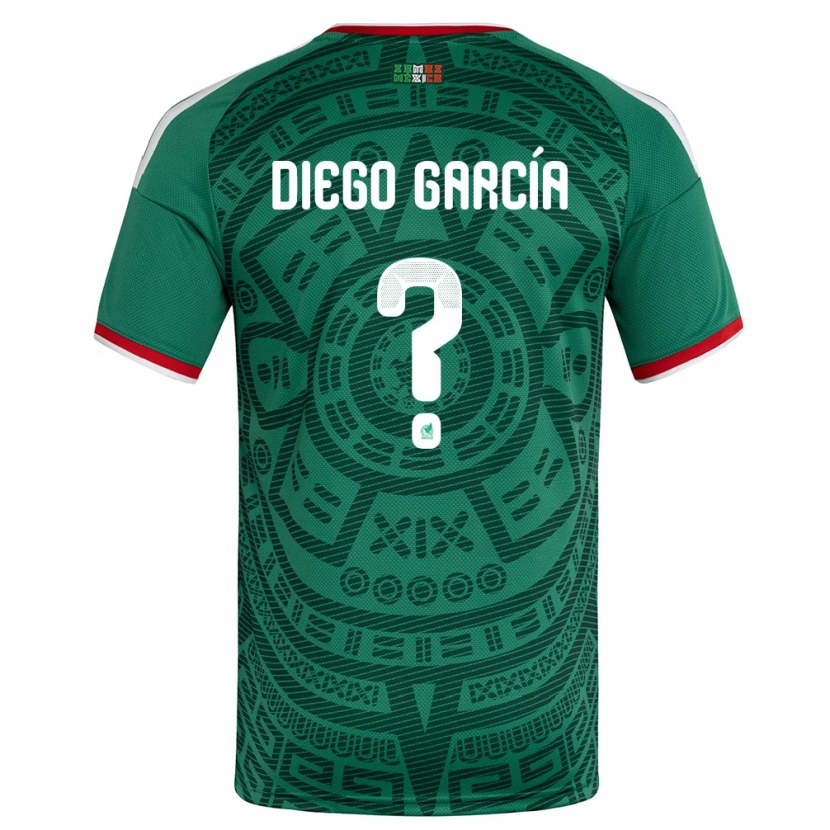 Danxen Män Mexiko Diego García #0 Grön Vit Röd Hemmatröja Matchtröjor 26-28 Tröjor T-Tröja