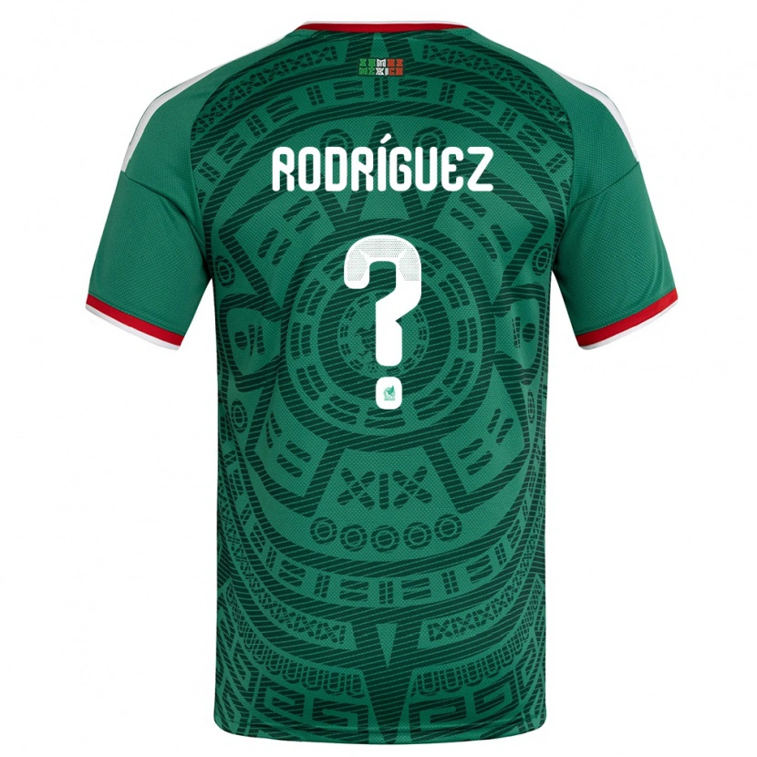 Danxen Män Mexiko Carlos Rodríguez #0 Grön Vit Röd Hemmatröja Matchtröjor 26-28 Tröjor T-Tröja