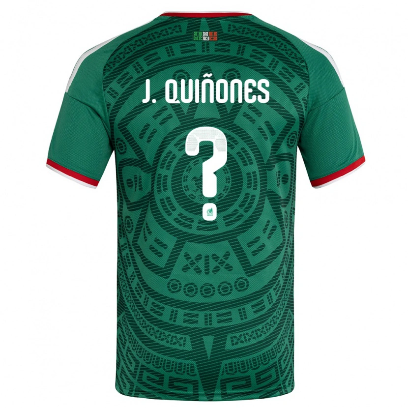 Danxen Män Mexiko Julián Quiñones #0 Grön Vit Röd Hemmatröja Matchtröjor 26-28 Tröjor T-Tröja
