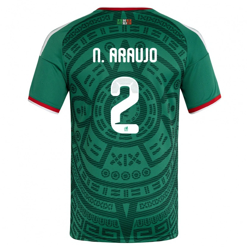Danxen Män Mexiko Nestor Araujo #2 Grön Vit Röd Hemmatröja Matchtröjor 26-28 Tröjor T-Tröja