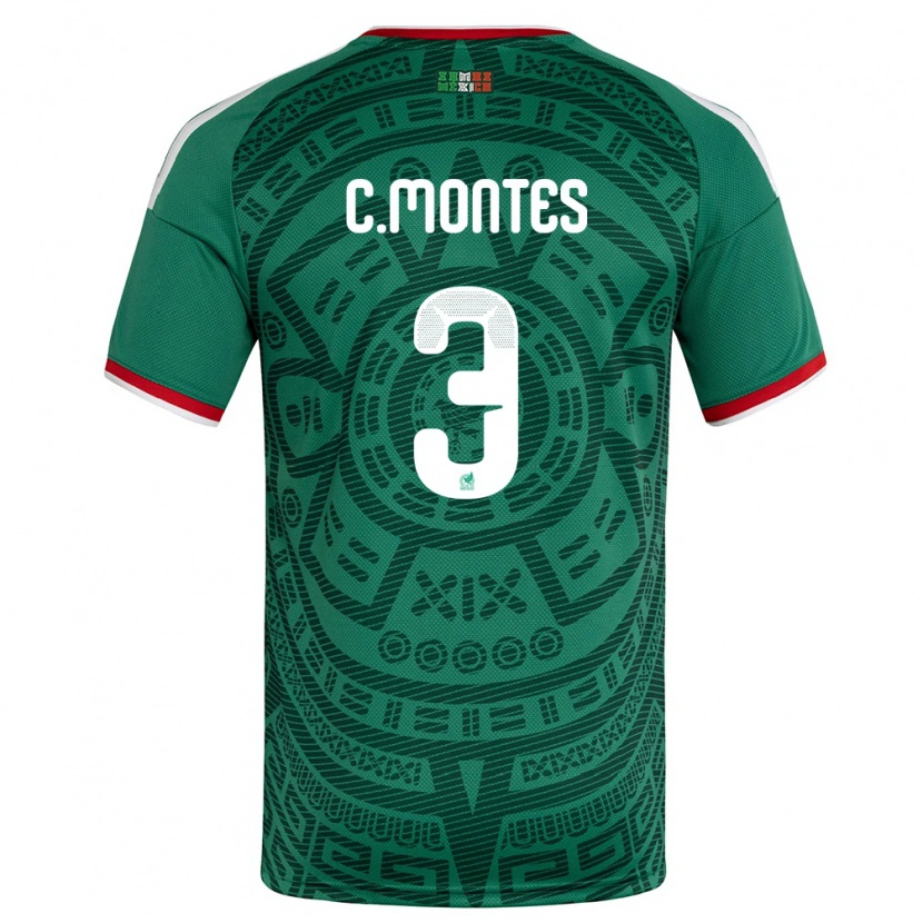 Danxen Män Mexiko César Montes #3 Grön Vit Röd Hemmatröja Matchtröjor 26-28 Tröjor T-Tröja
