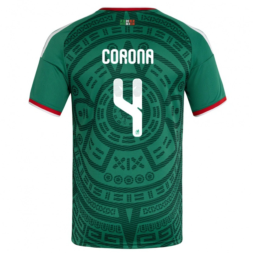 Danxen Män Mexiko Michael Corona #4 Grön Vit Röd Hemmatröja Matchtröjor 26-28 Tröjor T-Tröja