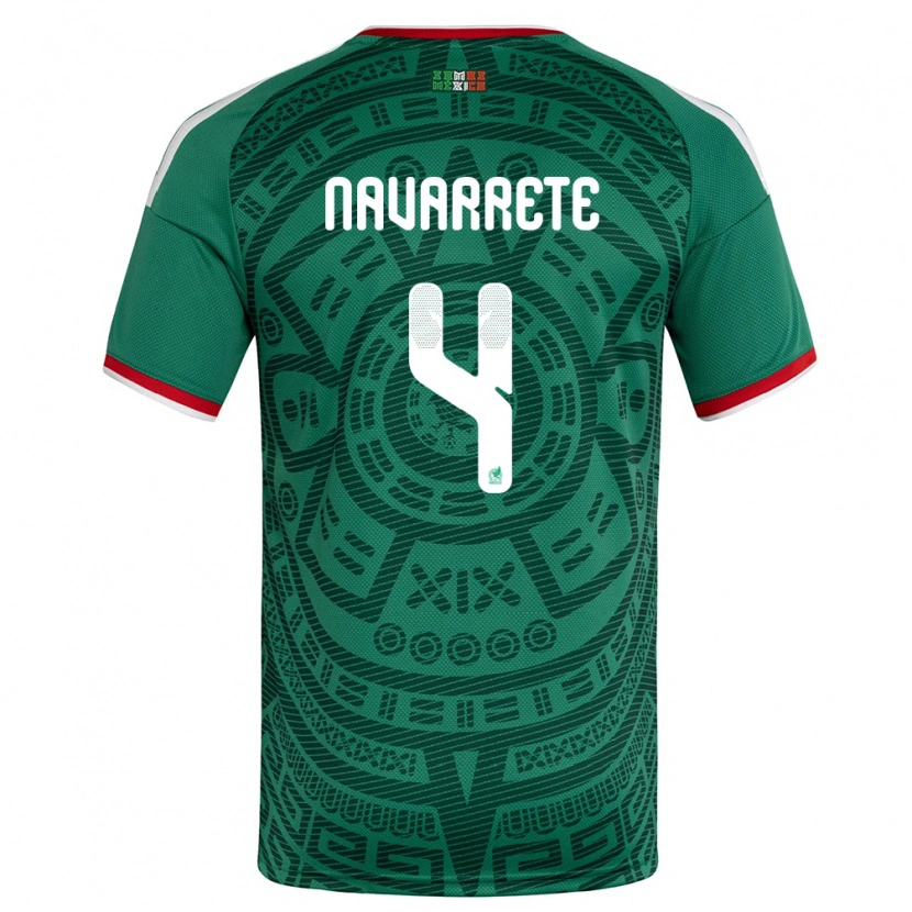 Danxen Män Mexiko Luis Navarrete #4 Grön Vit Röd Hemmatröja Matchtröjor 26-28 Tröjor T-Tröja
