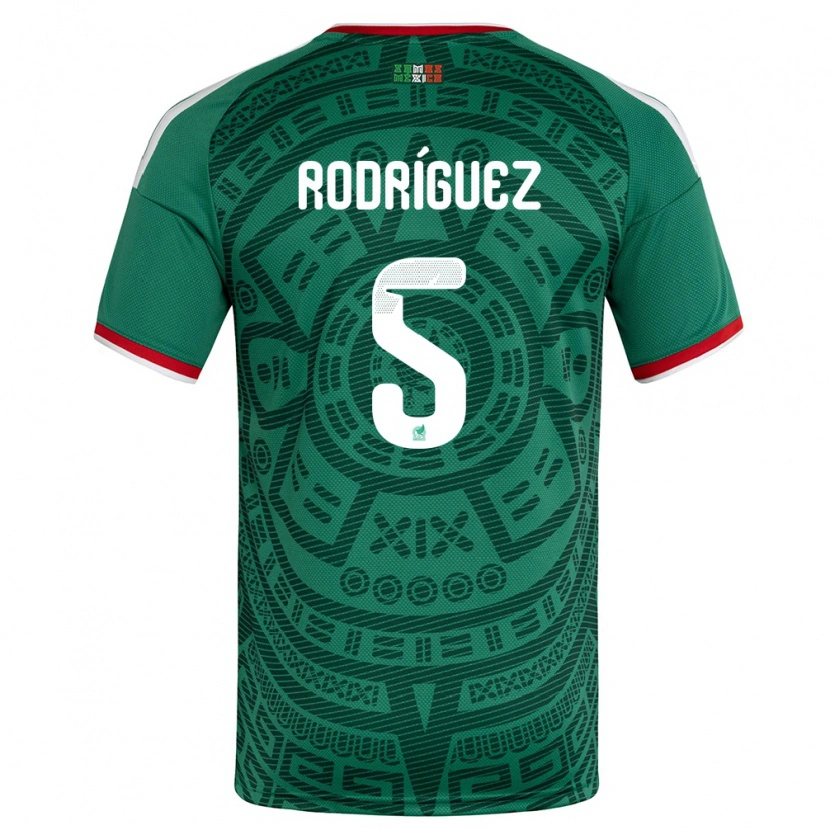 Danxen Män Mexiko Jorge Rodríguez #5 Grön Vit Röd Hemmatröja Matchtröjor 26-28 Tröjor T-Tröja