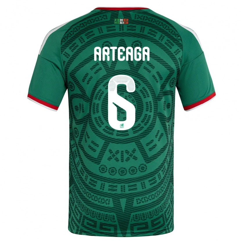 Danxen Män Mexiko Gerardo Arteaga #6 Grön Vit Röd Hemmatröja Matchtröjor 26-28 Tröjor T-Tröja