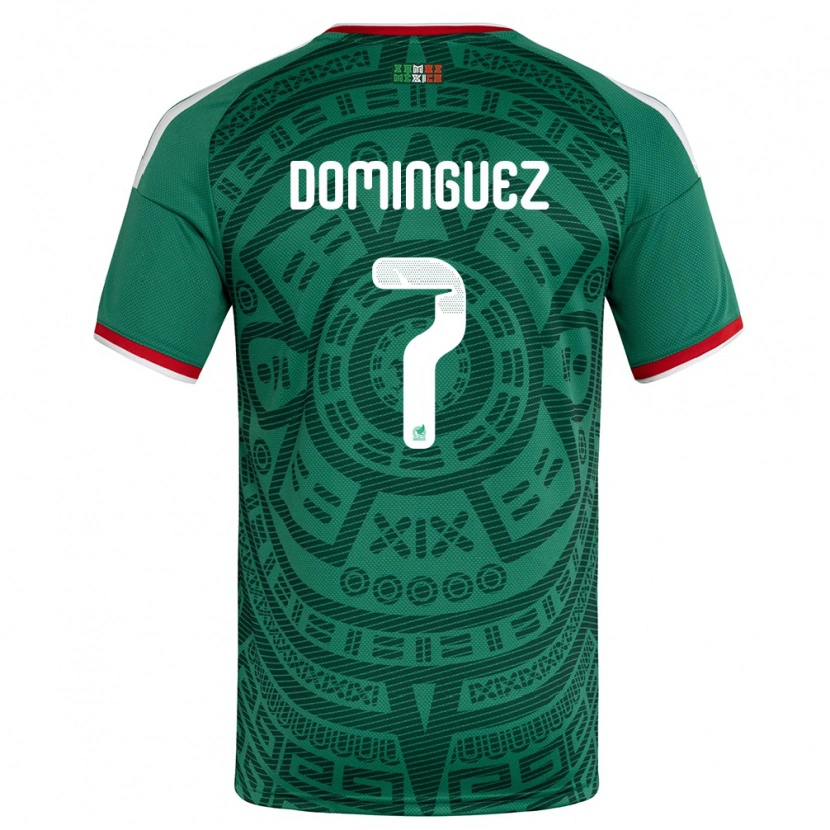 Danxen Män Mexiko Alexéi Domínguez #7 Grön Vit Röd Hemmatröja Matchtröjor 26-28 Tröjor T-Tröja