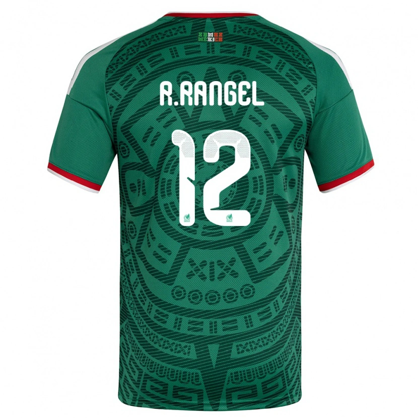 Danxen Män Mexiko Raúl Rangel #12 Grön Vit Röd Hemmatröja Matchtröjor 26-28 Tröjor T-Tröja