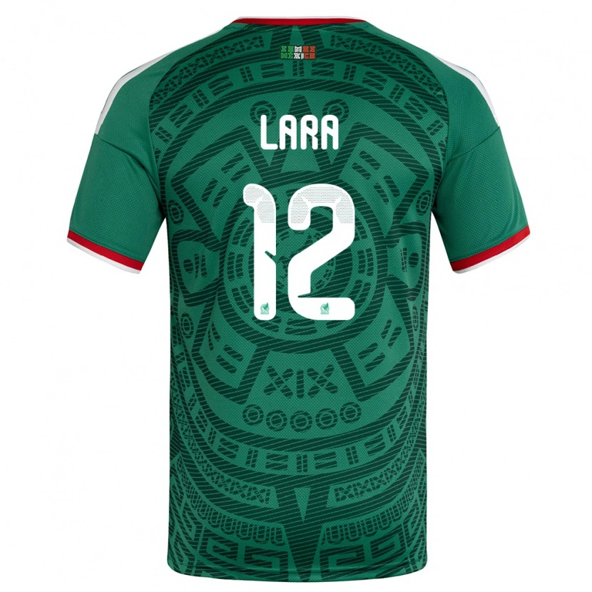 Danxen Män Mexiko Pablo Lara #12 Grön Vit Röd Hemmatröja Matchtröjor 26-28 Tröjor T-Tröja
