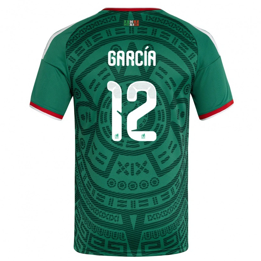 Danxen Män Mexiko Eduardo Garcia #12 Grön Vit Röd Hemmatröja Matchtröjor 26-28 Tröjor T-Tröja