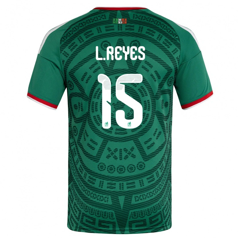 Danxen Män Mexiko Israel Reyes #15 Grön Vit Röd Hemmatröja Matchtröjor 26-28 Tröjor T-Tröja