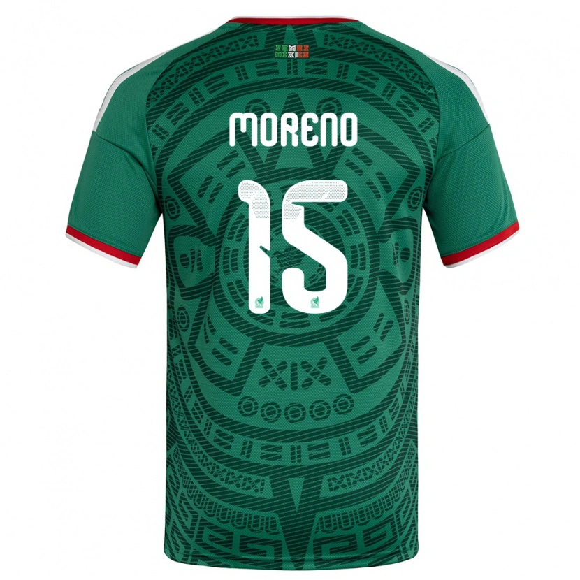 Danxen Män Mexiko Hector Moreno #15 Grön Vit Röd Hemmatröja Matchtröjor 26-28 Tröjor T-Tröja