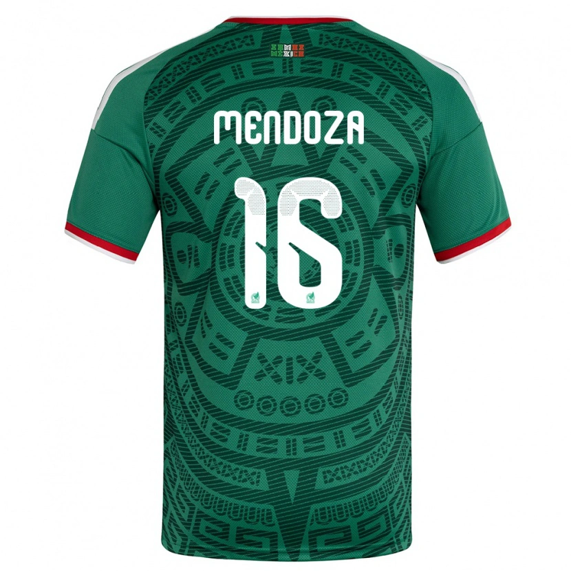 Danxen Män Mexiko Jaziel Mendoza #16 Grön Vit Röd Hemmatröja Matchtröjor 26-28 Tröjor T-Tröja