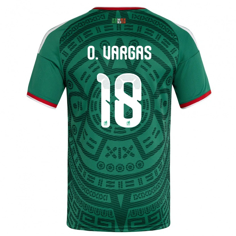 Danxen Män Mexiko Obed Vargas #18 Grön Vit Röd Hemmatröja Matchtröjor 26-28 Tröjor T-Tröja