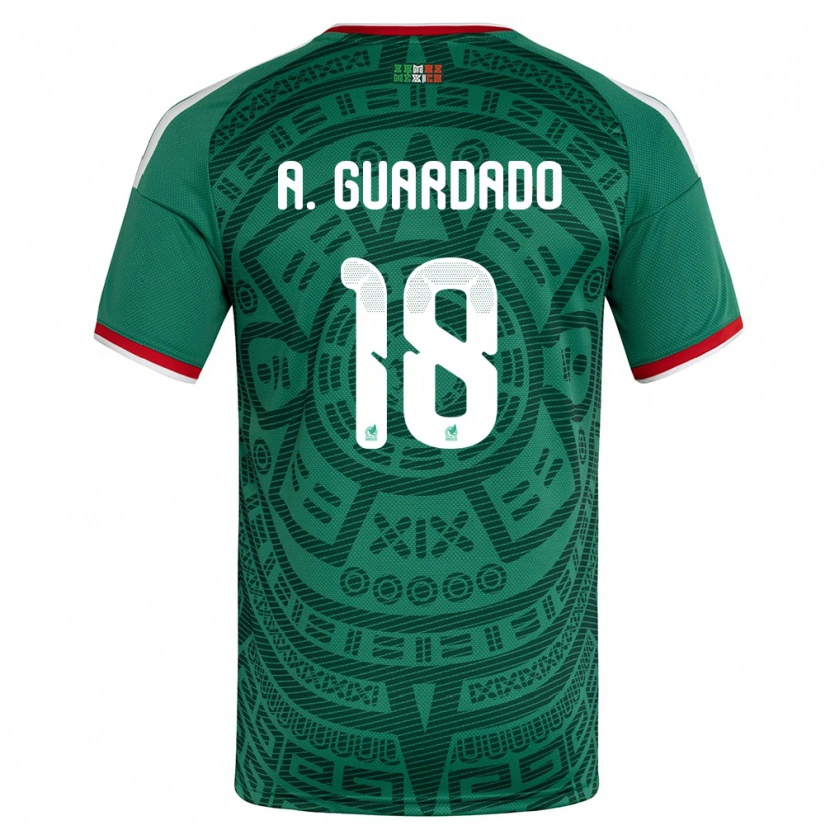 Danxen Män Mexiko Andres Guardado #18 Grön Vit Röd Hemmatröja Matchtröjor 26-28 Tröjor T-Tröja