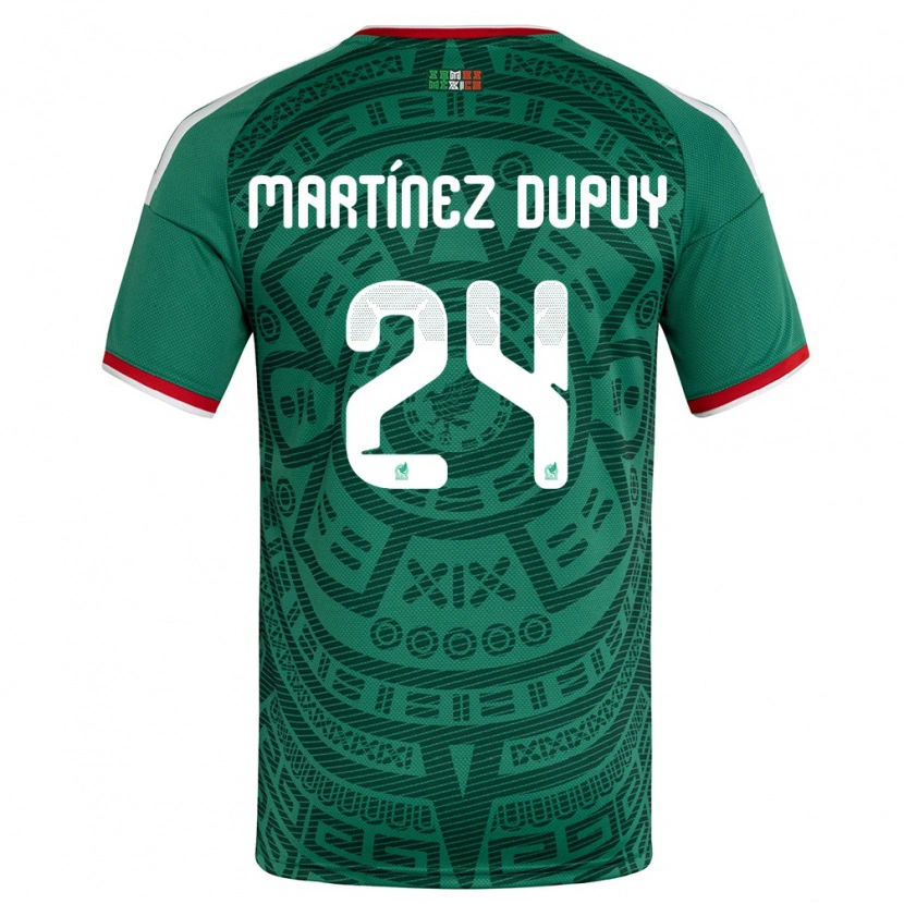 Danxen Män Mexiko Luca Martínez Dupuy #24 Grön Vit Röd Hemmatröja Matchtröjor 26-28 Tröjor T-Tröja