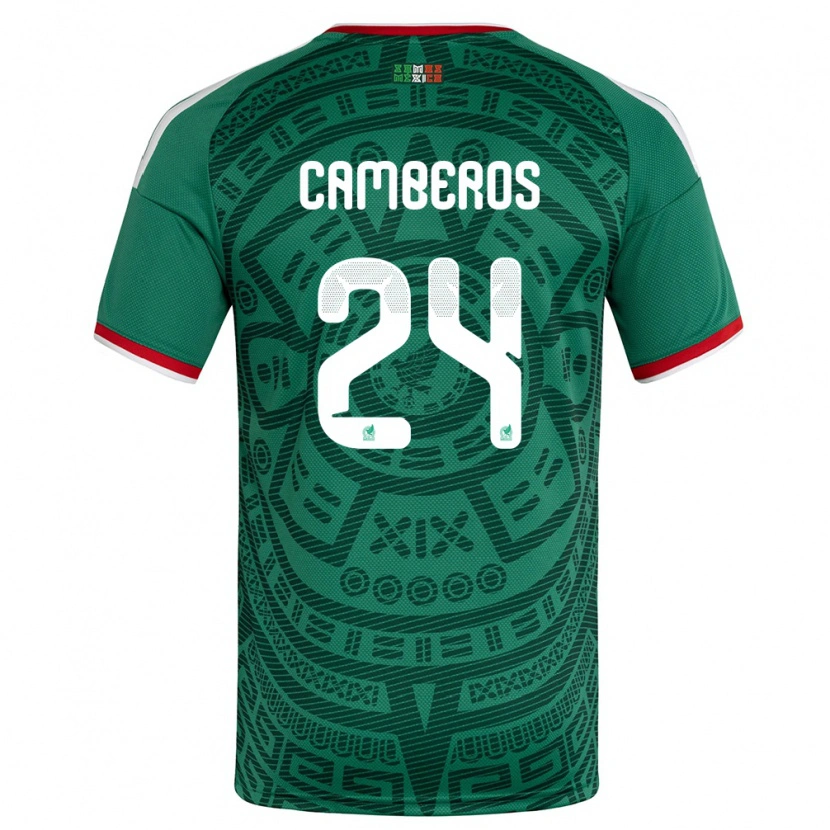 Danxen Män Mexiko Scarlett Camberos #24 Grön Vit Röd Hemmatröja Matchtröjor 26-28 Tröjor T-Tröja