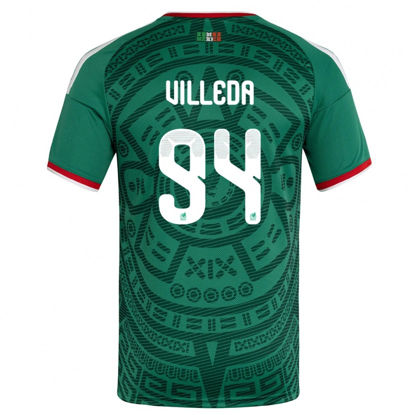 Danxen Män Mexiko Melany Villeda #94 Grön Vit Röd Hemmatröja Matchtröjor 26-28 Tröjor T-Tröja