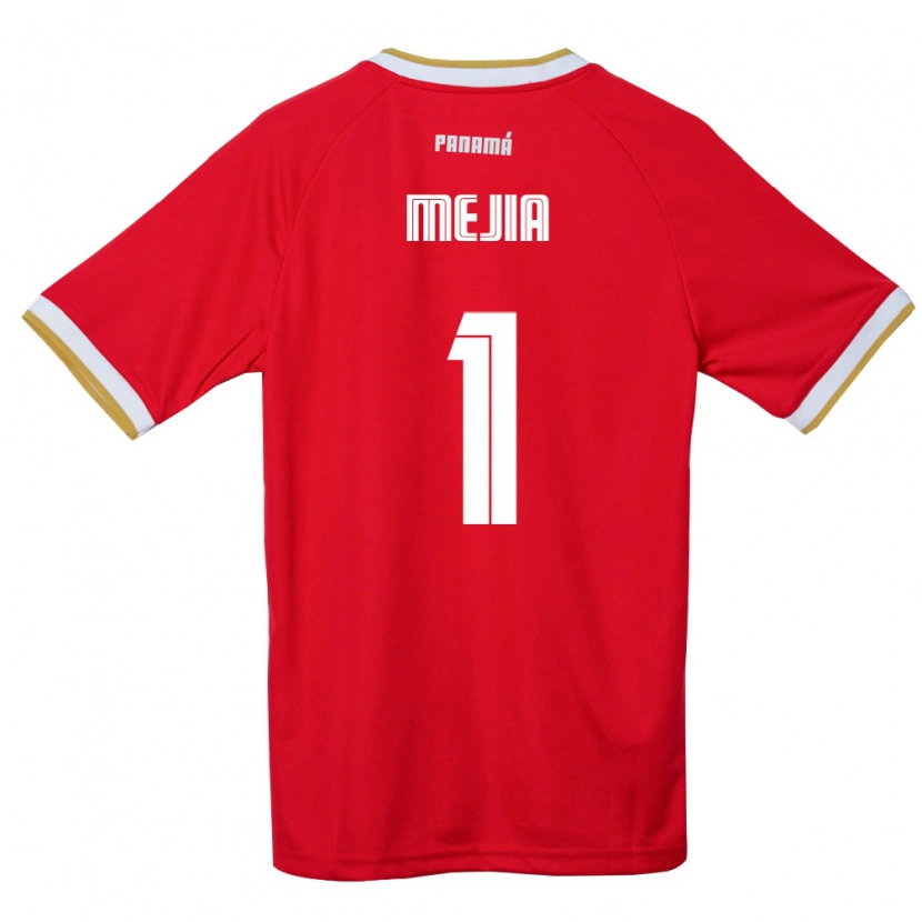 Danxen Män Panama Luis Mejía #1 Röd Brun Vit Hemmatröja Matchtröjor 26-28 Tröjor T-Tröja