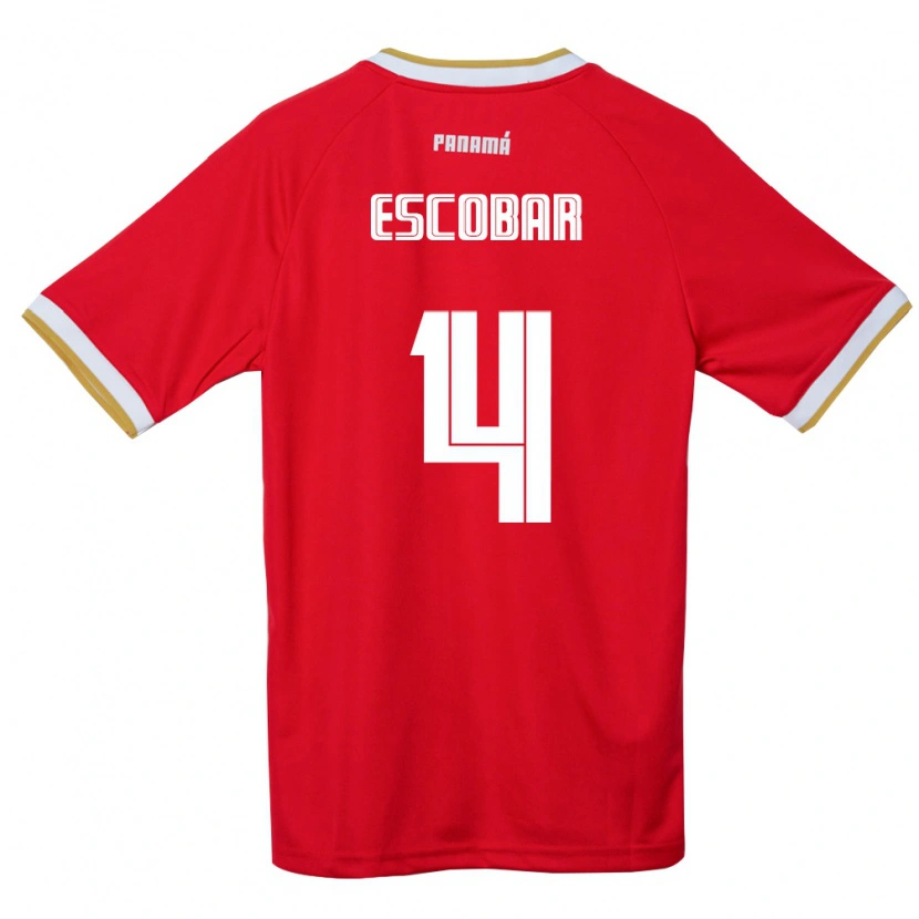 Danxen Män Panama Fidel Escobar #4 Röd Brun Vit Hemmatröja Matchtröjor 26-28 Tröjor T-Tröja