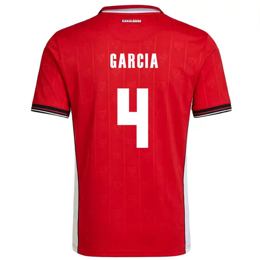 Danxen Män Panama Giancarlos García #4 Röd Brun Vit Hemmatröja Matchtröjor 26-28 Tröjor T-Tröja