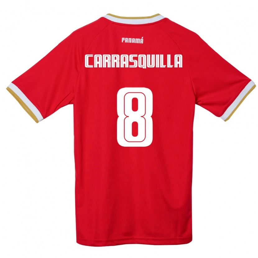 Danxen Män Panama Adalberto Carrasquilla #8 Röd Brun Vit Hemmatröja Matchtröjor 26-28 Tröjor T-Tröja