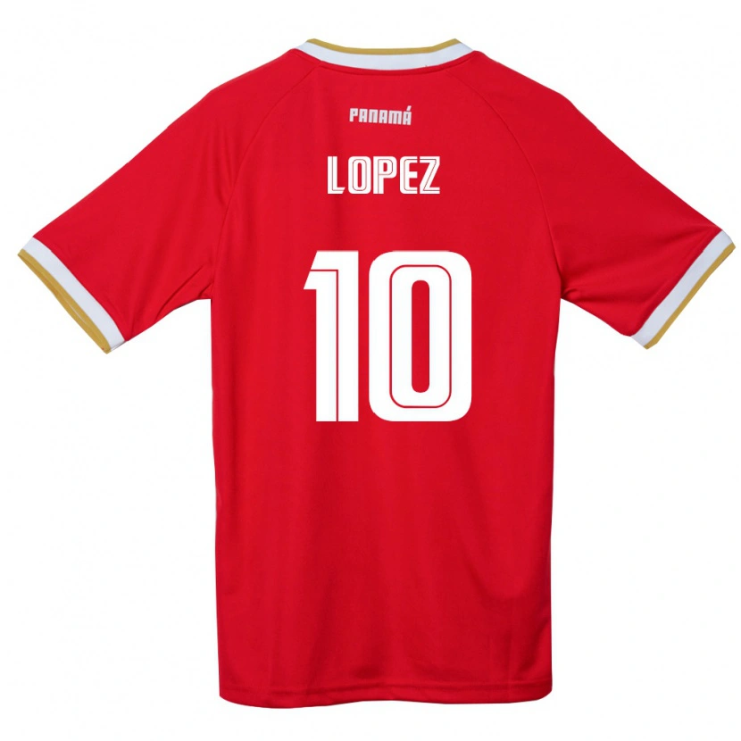 Danxen Män Panama Ovidio Lopez #10 Röd Brun Vit Hemmatröja Matchtröjor 26-28 Tröjor T-Tröja