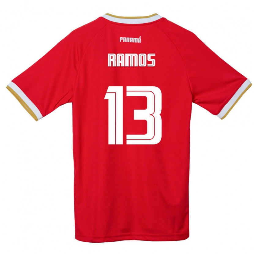 Danxen Män Panama Jiovany Ramos #13 Röd Brun Vit Hemmatröja Matchtröjor 26-28 Tröjor T-Tröja