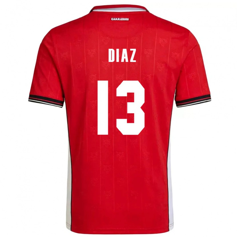Danxen Män Panama Érick Díaz #13 Röd Brun Vit Hemmatröja Matchtröjor 26-28 Tröjor T-Tröja