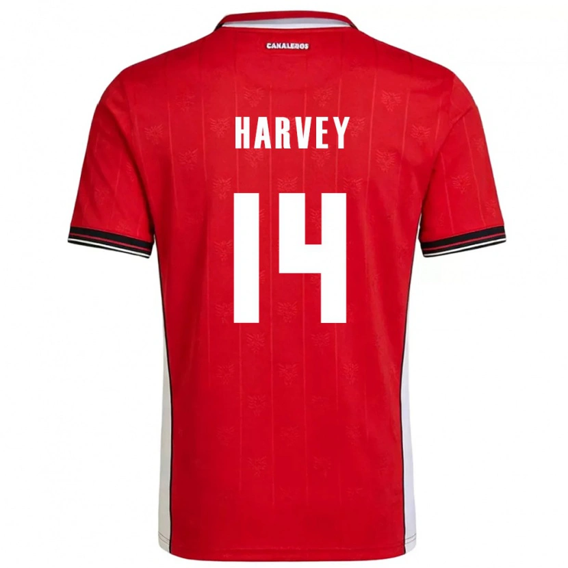 Danxen Män Panama Carlos Harvey #14 Röd Brun Vit Hemmatröja Matchtröjor 26-28 Tröjor T-Tröja