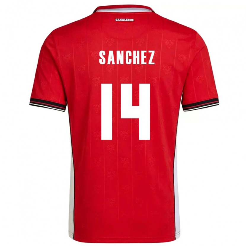 Danxen Män Panama Joel Sanchez #14 Röd Brun Vit Hemmatröja Matchtröjor 26-28 Tröjor T-Tröja
