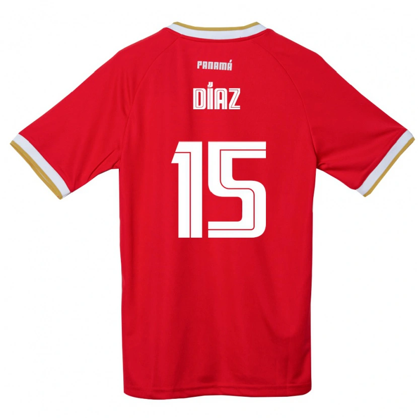 Danxen Män Panama Jasir Díaz #15 Röd Brun Vit Hemmatröja Matchtröjor 26-28 Tröjor T-Tröja