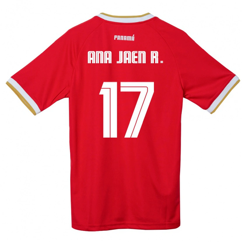 Danxen Män Panama Ana Jaén Rodríguez #17 Röd Brun Vit Hemmatröja Matchtröjor 26-28 Tröjor T-Tröja