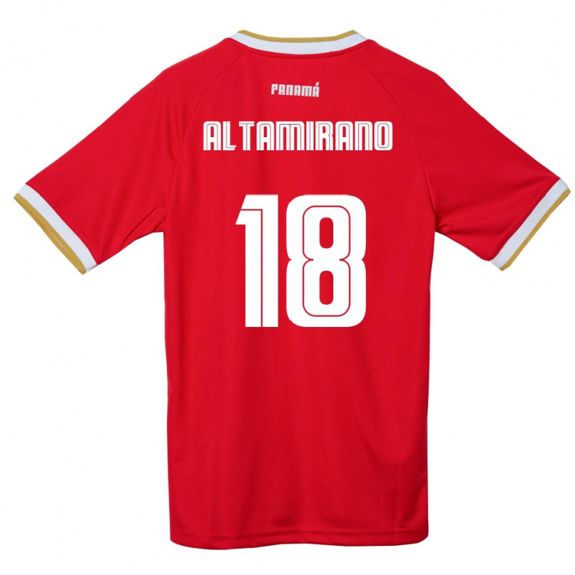 Danxen Män Panama Abraham Altamirano #18 Röd Brun Vit Hemmatröja Matchtröjor 26-28 Tröjor T-Tröja