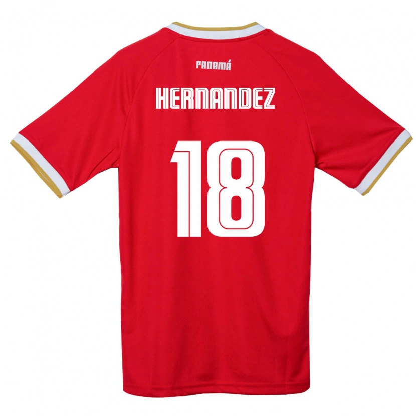 Danxen Män Panama Erika Hernández #18 Röd Brun Vit Hemmatröja Matchtröjor 26-28 Tröjor T-Tröja