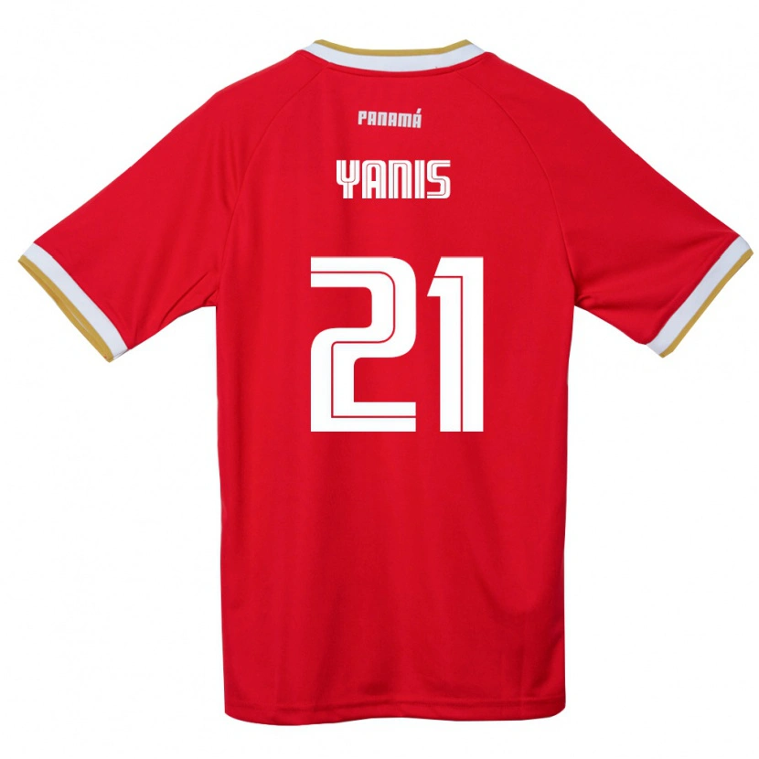 Danxen Män Panama César Yanis #21 Röd Brun Vit Hemmatröja Matchtröjor 26-28 Tröjor T-Tröja