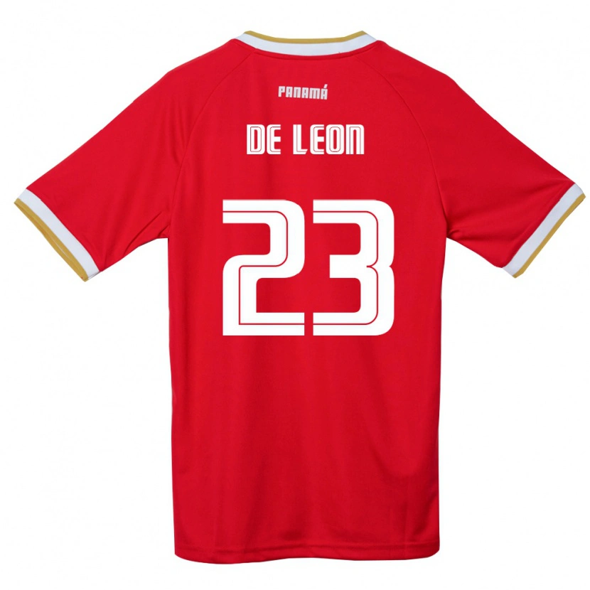 Danxen Män Panama Yerenis De León #23 Röd Brun Vit Hemmatröja Matchtröjor 26-28 Tröjor T-Tröja