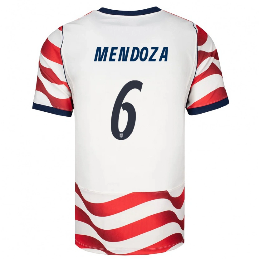 Danxen Män Usa Edwyn Mendoza #6 Röd Vit Svart Hemmatröja Matchtröjor 26-28 Tröjor T-Tröja