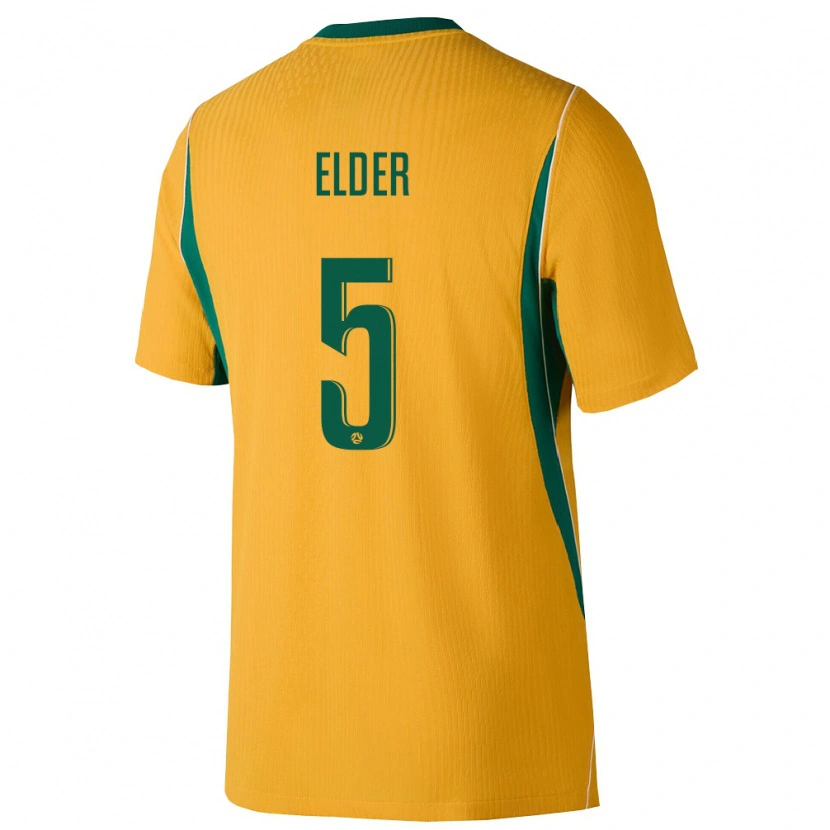 Danxen Män Australien Callum Elder #5 Gul Grön Hemmatröja Matchtröjor 26-28 Tröjor T-Tröja