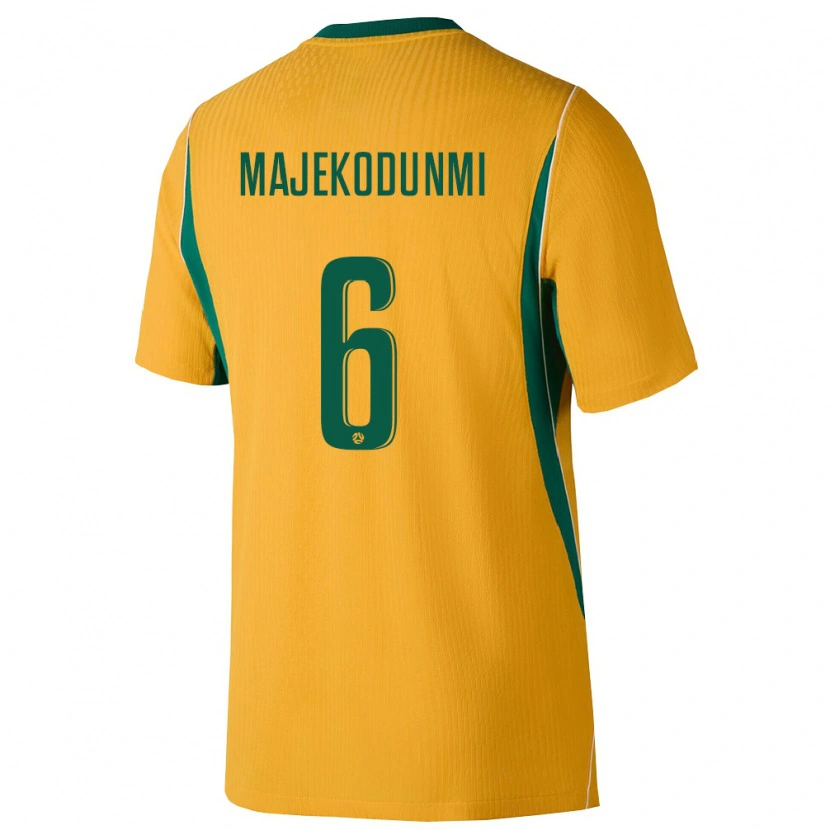 Danxen Män Australien Kaelan Majekodunmi #6 Gul Grön Hemmatröja Matchtröjor 26-28 Tröjor T-Tröja