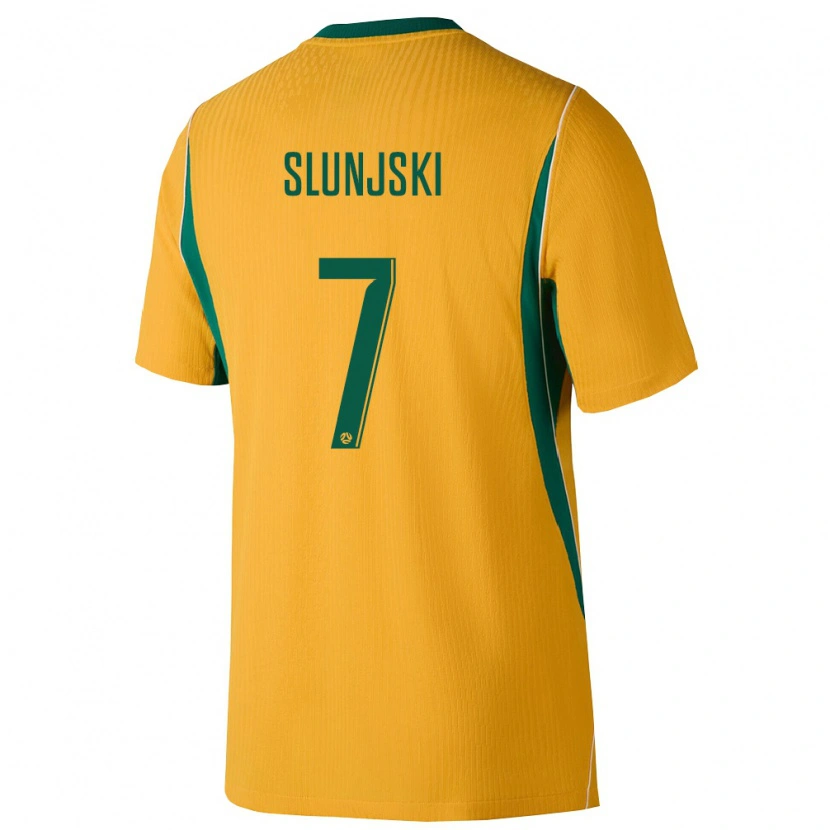 Danxen Män Australien Noah Slunjski #7 Gul Grön Hemmatröja Matchtröjor 26-28 Tröjor T-Tröja
