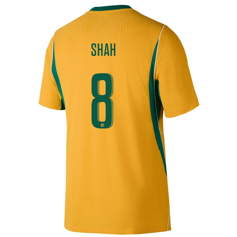 Danxen Män Australien Jariyah Shah #8 Gul Grön Hemmatröja Matchtröjor 26-28 Tröjor T-Tröja