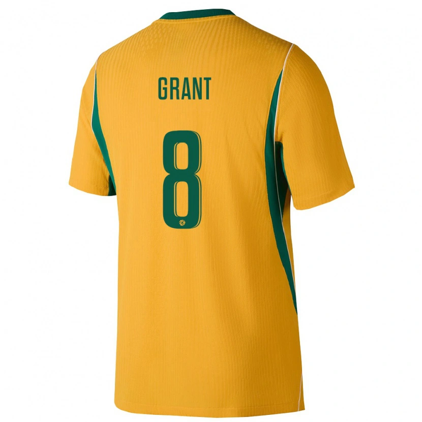 Danxen Män Australien Charlotte Grant #8 Gul Grön Hemmatröja Matchtröjor 26-28 Tröjor T-Tröja