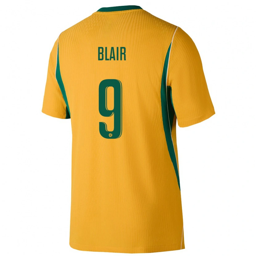 Danxen Män Australien Nathanael Blair #9 Gul Grön Hemmatröja Matchtröjor 26-28 Tröjor T-Tröja