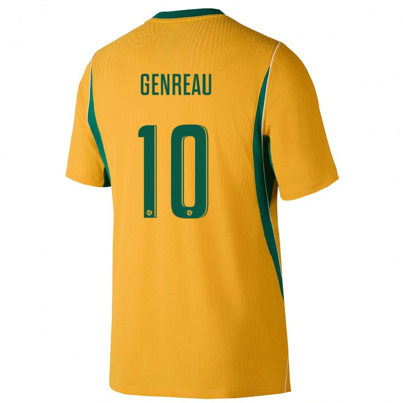 Danxen Män Australien Denis Genreau #10 Gul Grön Hemmatröja Matchtröjor 26-28 Tröjor T-Tröja