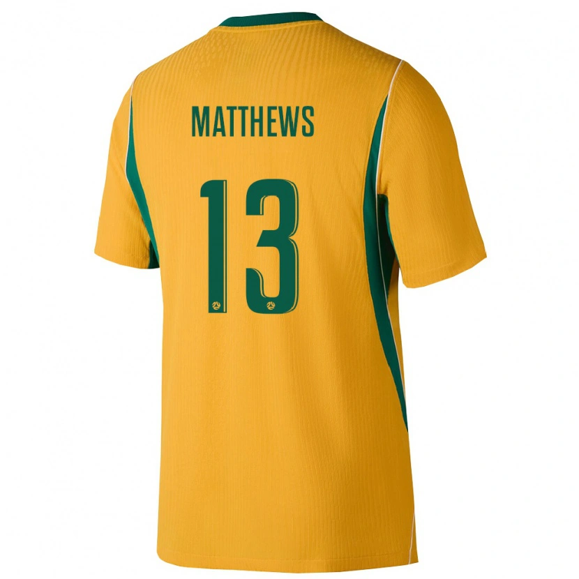 Danxen Män Australien Hayden Matthews #13 Gul Grön Hemmatröja Matchtröjor 26-28 Tröjor T-Tröja