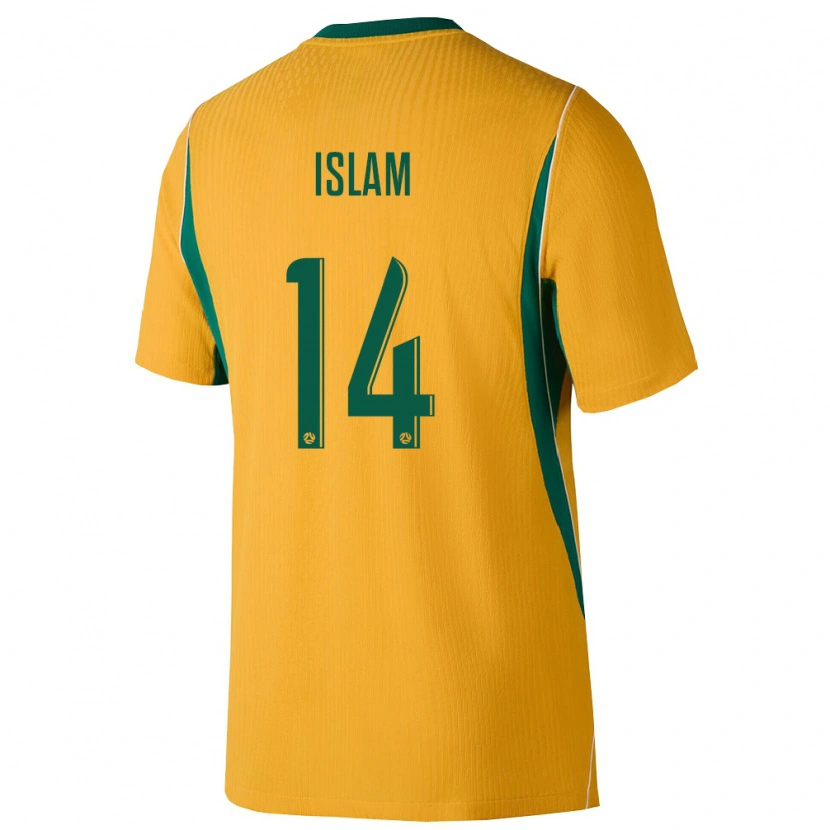 Danxen Män Australien Arham Islam #14 Gul Grön Hemmatröja Matchtröjor 26-28 Tröjor T-Tröja