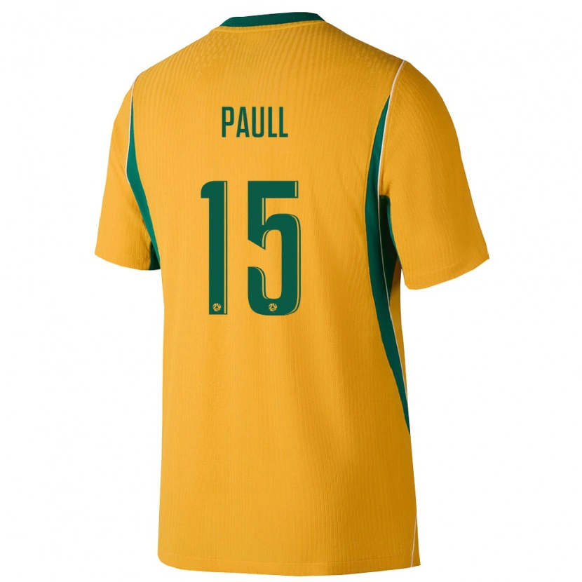 Danxen Män Australien Nathan Paull #15 Gul Grön Hemmatröja Matchtröjor 26-28 Tröjor T-Tröja