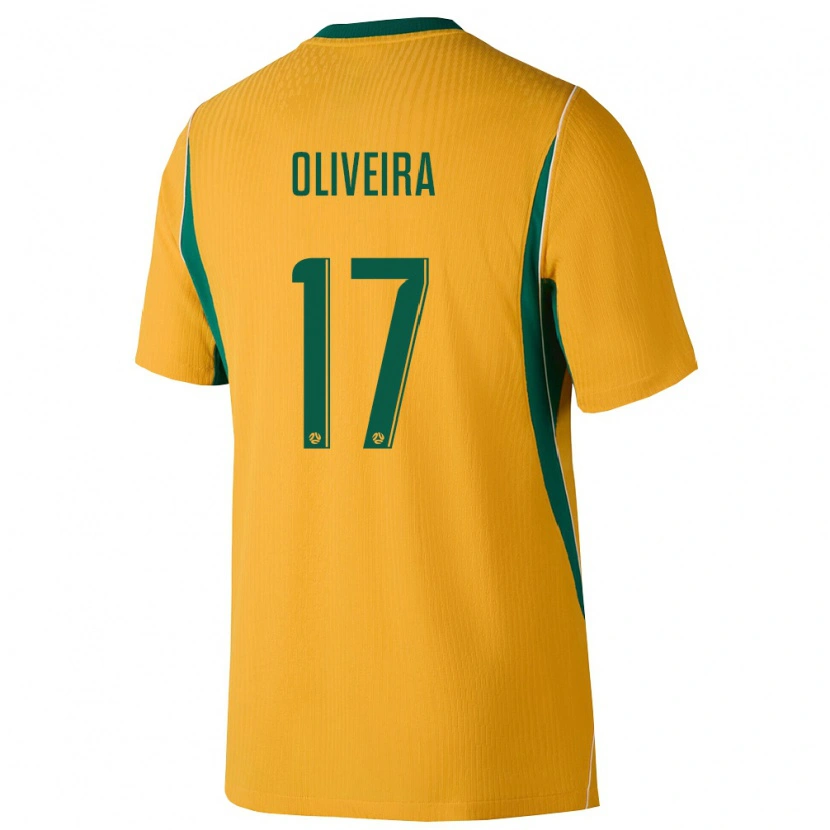 Danxen Män Australien Henrique Oliveira #17 Gul Grön Hemmatröja Matchtröjor 26-28 Tröjor T-Tröja