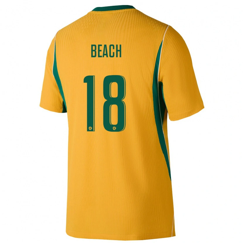 Danxen Män Australien Patrick Beach #18 Gul Grön Hemmatröja Matchtröjor 26-28 Tröjor T-Tröja