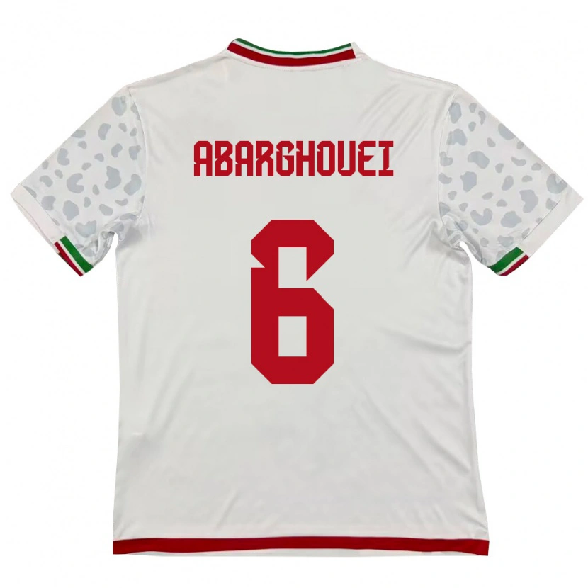 Danxen Män Iran Hossein Abarghouei #6 Vit Röd Hemmatröja Matchtröjor 26-28 Tröjor T-Tröja